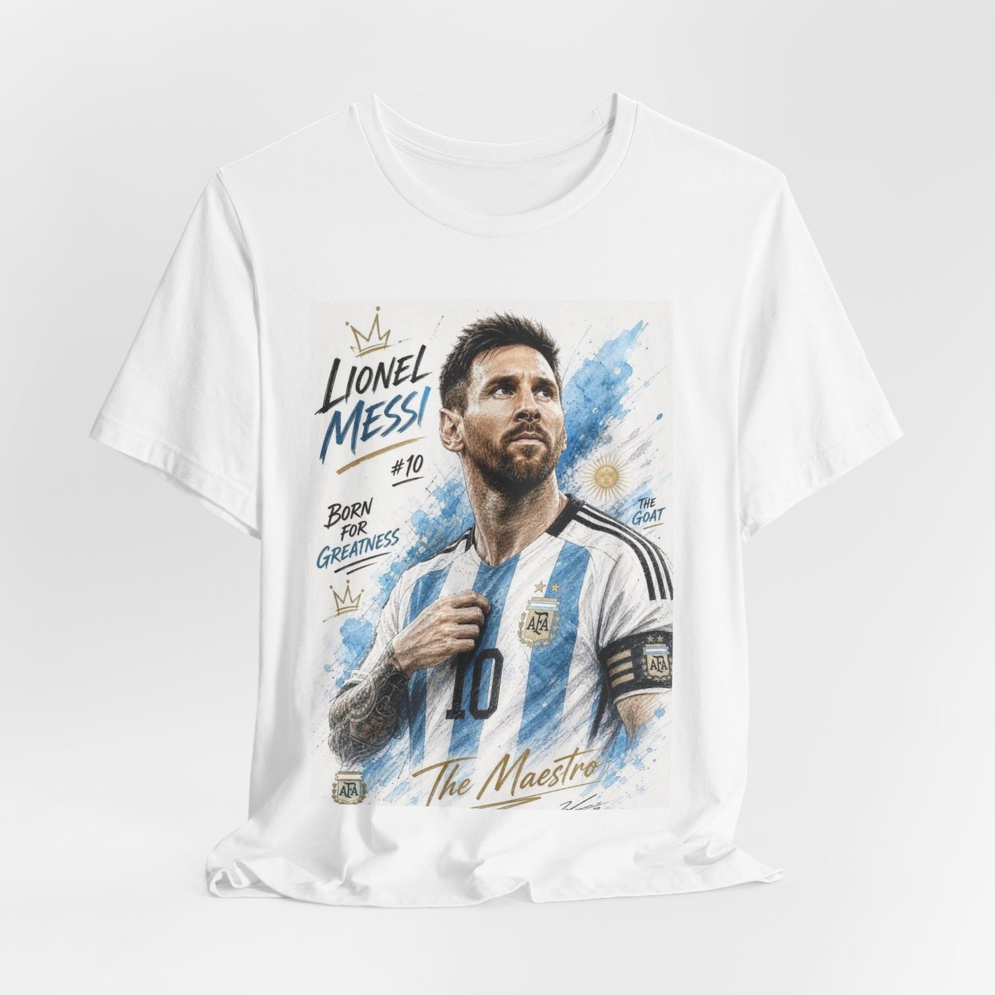 Messi Born for Greatness Crown Graphic Tee — KickSociety
