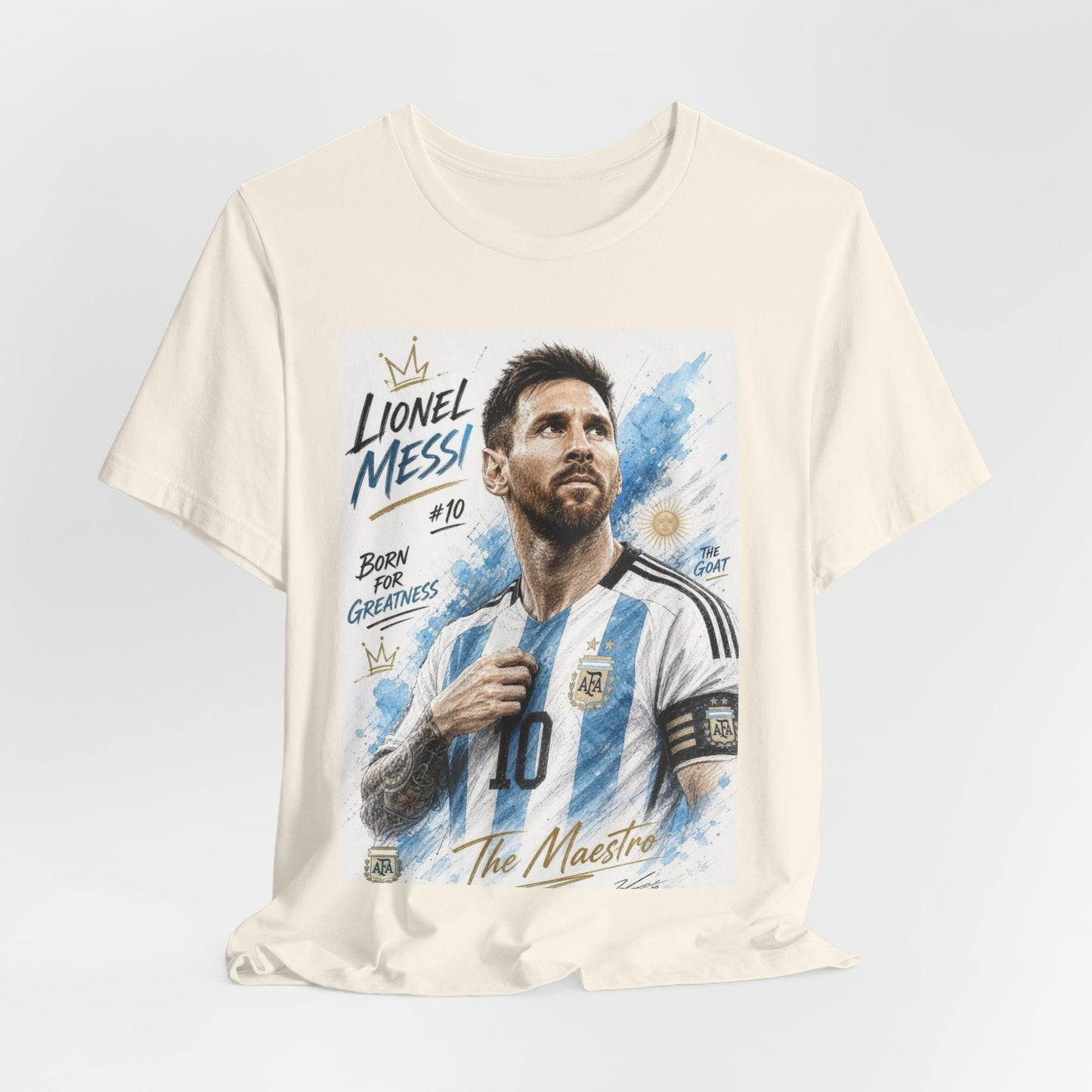 Messi Born for Greatness Crown Graphic Tee — KickSociety