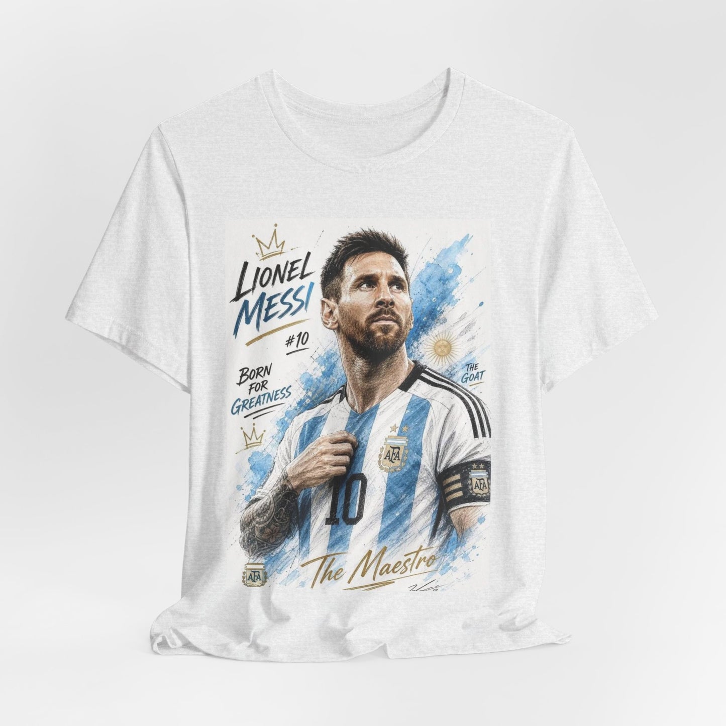 Messi Born for Greatness Crown Graphic Tee — KickSociety
