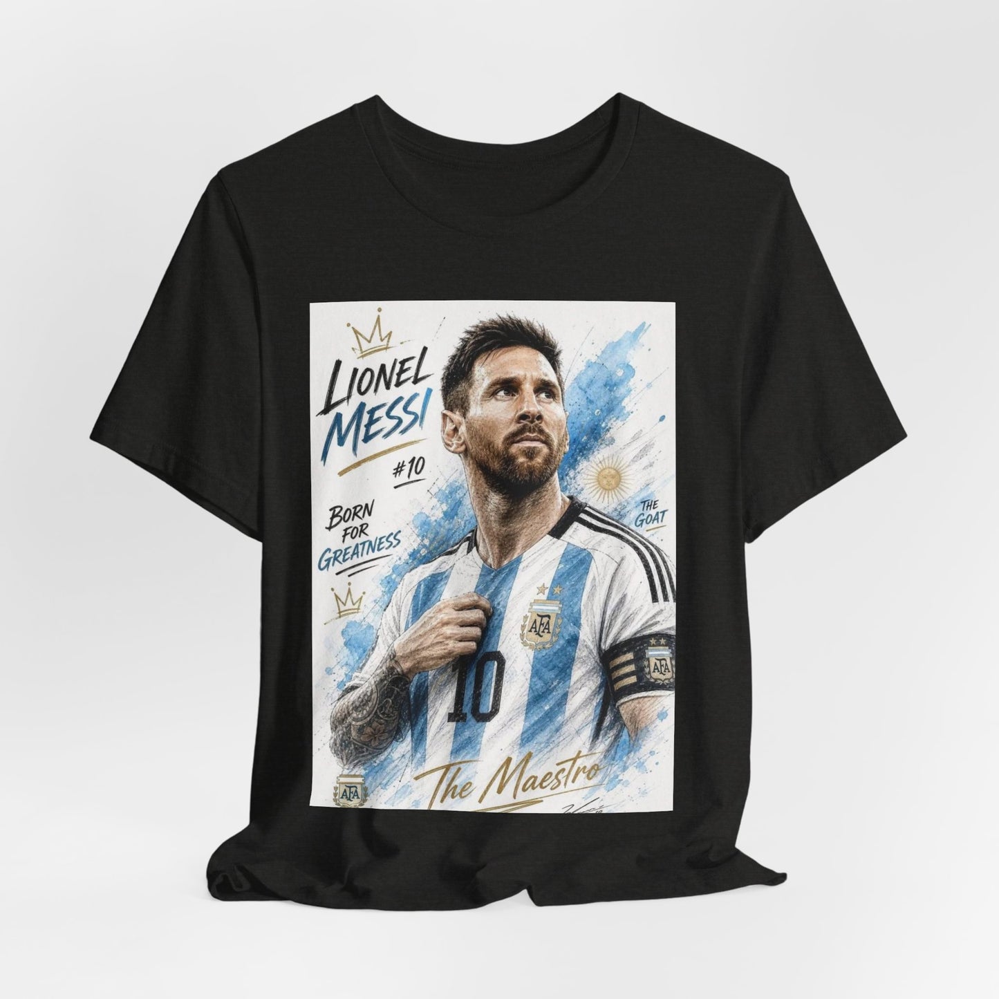 Messi Born for Greatness Crown Graphic Tee — KickSociety