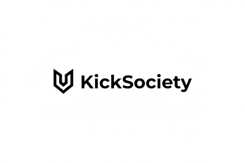 KickSociety Horizontal Logo — Black on White Alt