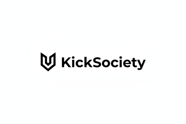 KickSociety Horizontal Logo — Black on White Alt