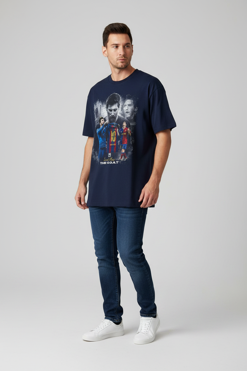 Navy T-shirt — 45° Lifestyle